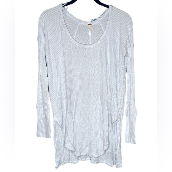 FREE PEOPLE XS waffle knit long sleeve shirt - Picture 4 of 5